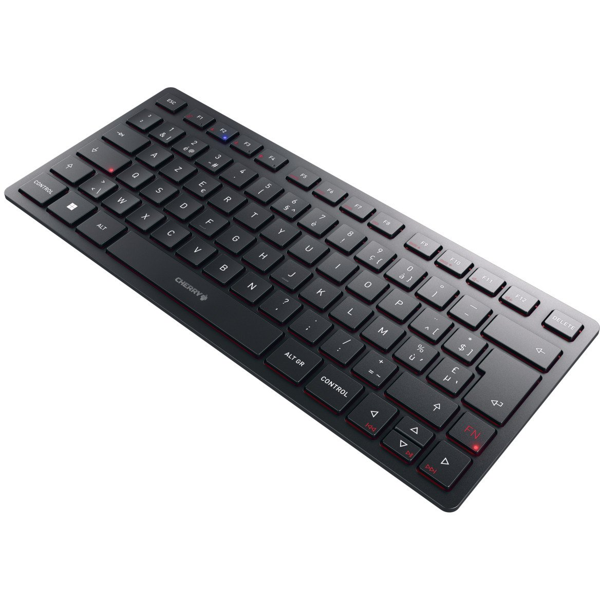 CHERRY KW 9200 MINI klávesnica Univerzálne USB + RF Wireless + Bluetooth AZERTY Belgický Čierna