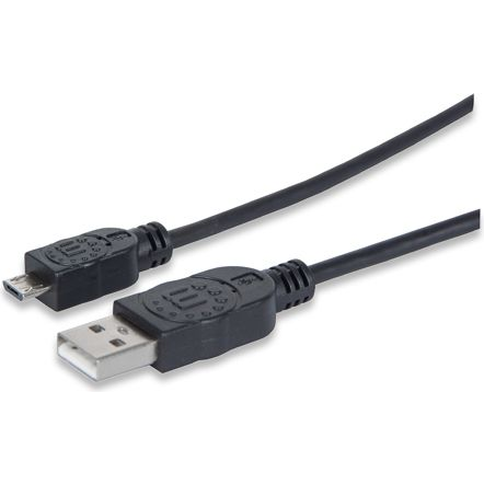 Manhattan USB A - MicroUSB B cable USB USB 2.0 1 m Micro-USB B Negro