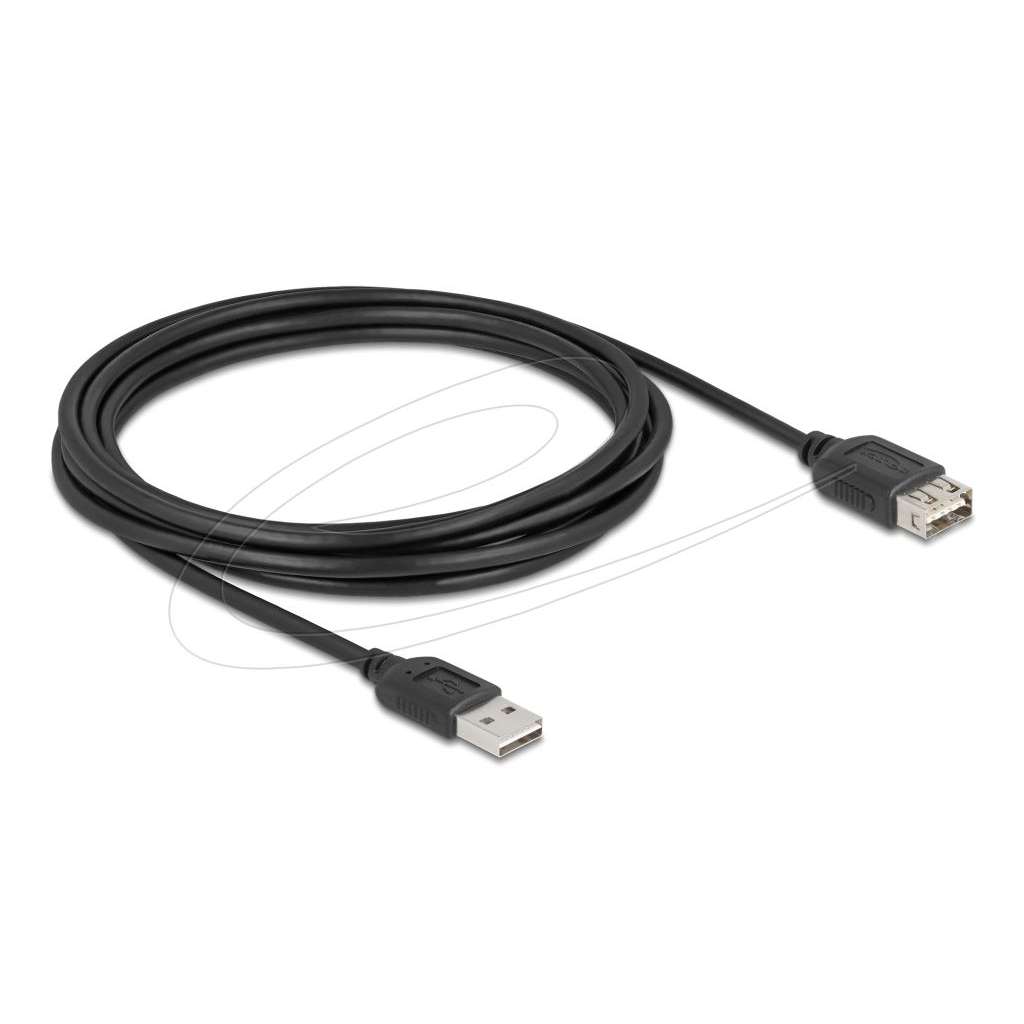 Delock EASY USB 2.0 Type-A -> Type-A kábel 3m fekete (81514) (81514)