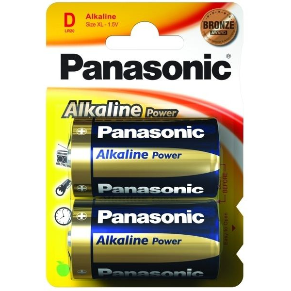 Panasonic 1.5V Alkáli D elem Alkaline Power (2db / csomag)  (LR20APB/2BP)