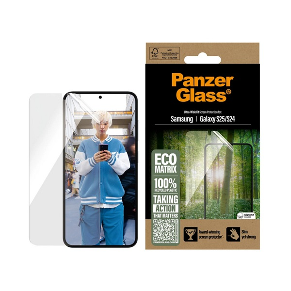 PanzerGlass ® ECO MATRIX Screen Protector Samsung Galaxy S25 | S24 | Ultra-Wide Fit Pellicola proteggischermo trasparente 1 pz