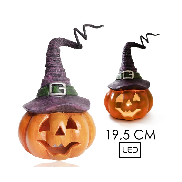 IRIS polirezin halloween tök leddel 19,5cm (046035)
