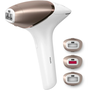Фотоепилатор IPL Philips Lumea Series 9900 BRI973/00, Сензор Smartskin, Технология SenseIQ, Връзка с приложението с функции Skin AI, Използване с или без кабели, 450 000 импулса, Аксесоар лице, Тяло, Прецизност, Rose Gold/White