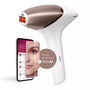 Фотоепилатор IPL Philips Lumea Series 9900 BRI973/00, Сензор Smartskin, Технология SenseIQ, Връзка с приложението с функции Skin AI, Използване с или без кабели, 450 000 импулса, Аксесоар лице, Тяло, Прецизност, Rose Gold/White