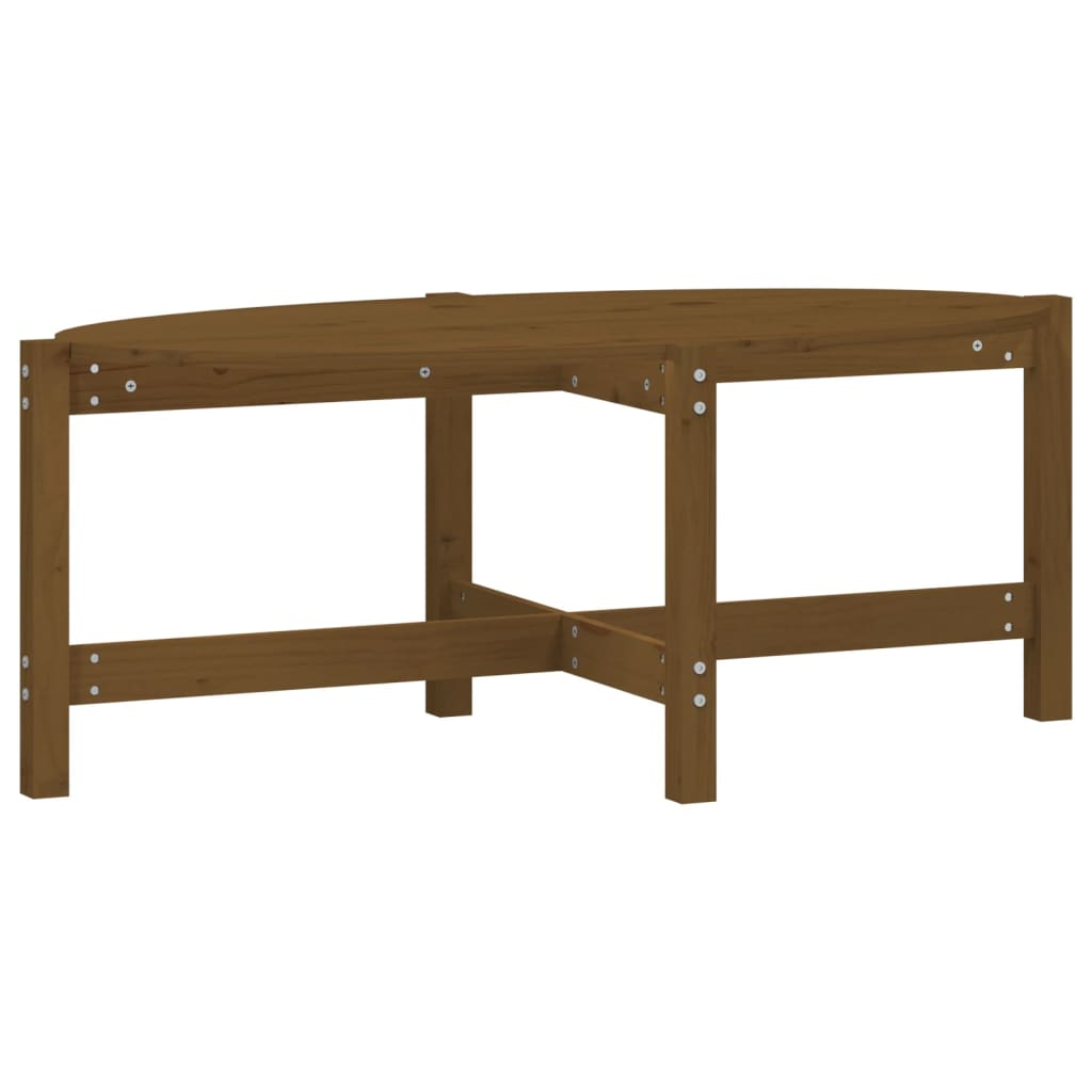 mézbarna tömör fenyőfa dohányzóasztal 118 x 63 x 45 cm (822320)