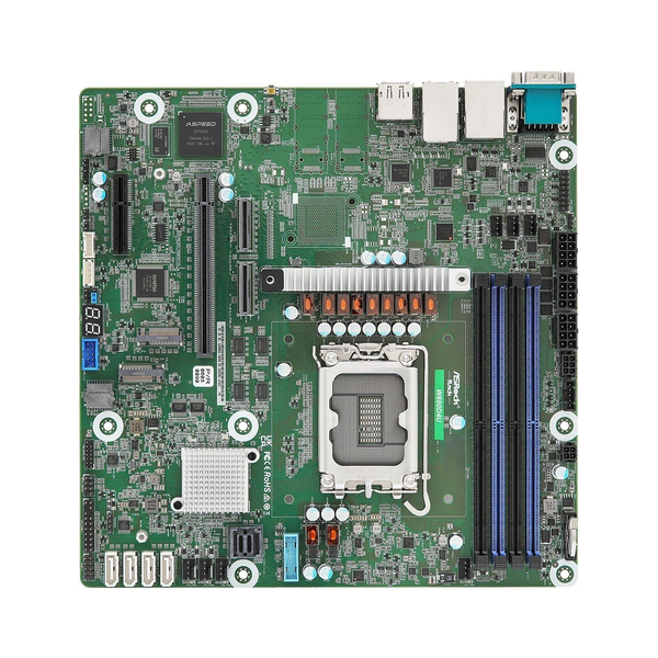 ASRock W880D4U, 1xSKT LGA 1851, Intel Core Ultra, W880, SATA, 2xM.2, 2xGbE, IPMI