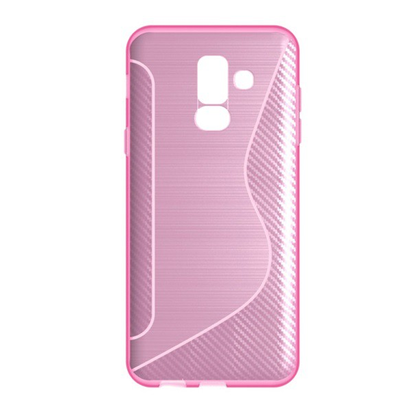Szilikon telefonvédő (S-line, karbon minta) RÓZSASZÍN [Samsung Galaxy A6+ (2018) SM-A605F] (5996457776443)