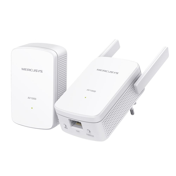 Комплект адаптер Powerline Mercusys MP510 KIT, AV1000 Gigabit, 2 aнтени Wi-Fi