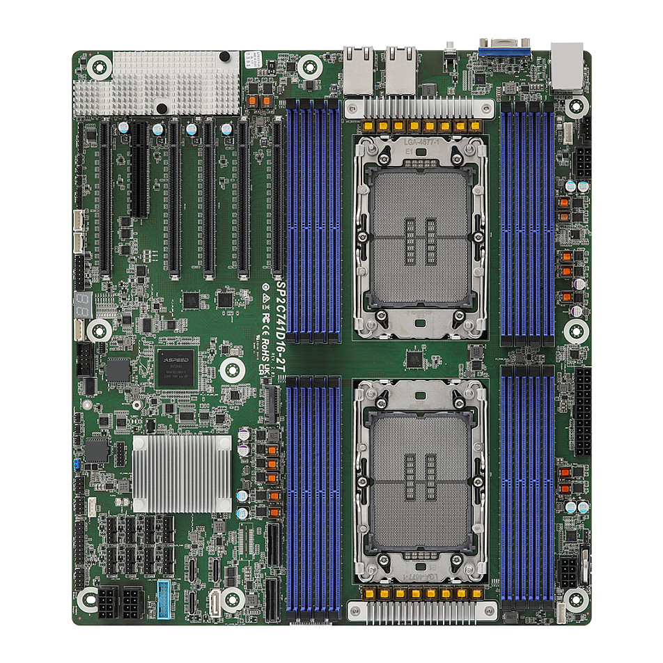 ASRock SP2C741D16-2T, 2xSKT LGA 4677, 4/5Gen. Intel Xeon Scalable, C741, SATA, NVMe, 1xM.2, 2x10GbE, IPMI (SP2C741D16-2T)