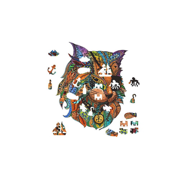 Desková hra Eureka Dřevěné / barevné puzzle - Kočka (Pirát)