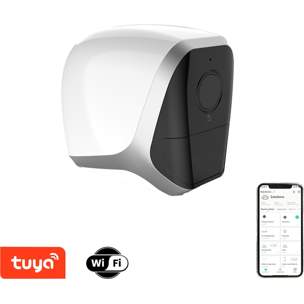 Камера за наблюдение Immax Neo Lite, WiFi, с акумулаторна батерия, вътрешна/външна, 1080p Full HD, сензор за движение, бяла