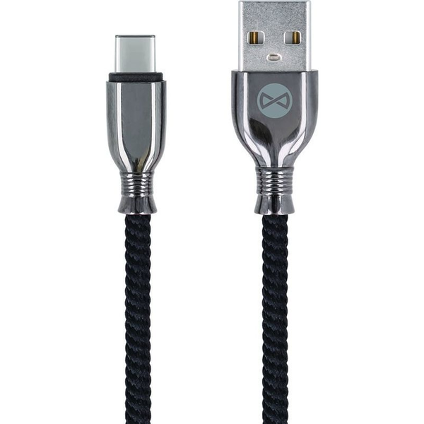 Forever Tornado USB-A-Type-C Kábel 3A 1 m-Fekete