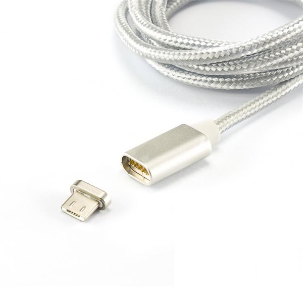 Sbox MAGNETIC-MUSB 1m mágneses ezüst Micro USB kábel (MAGNETIC-MUSB)