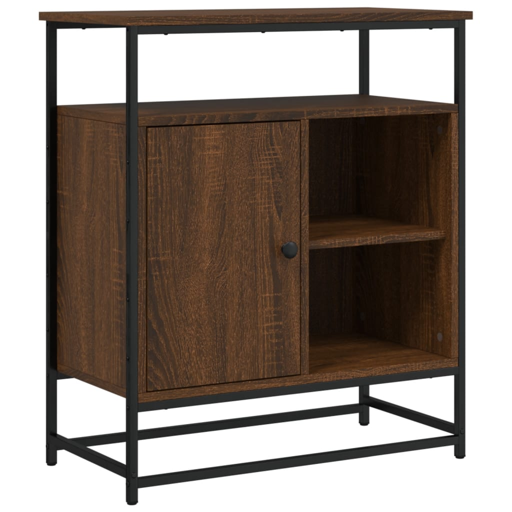 barna tölgy színű szerelt fa tálalószekrény 69 x 35 x 80 cm (835548)