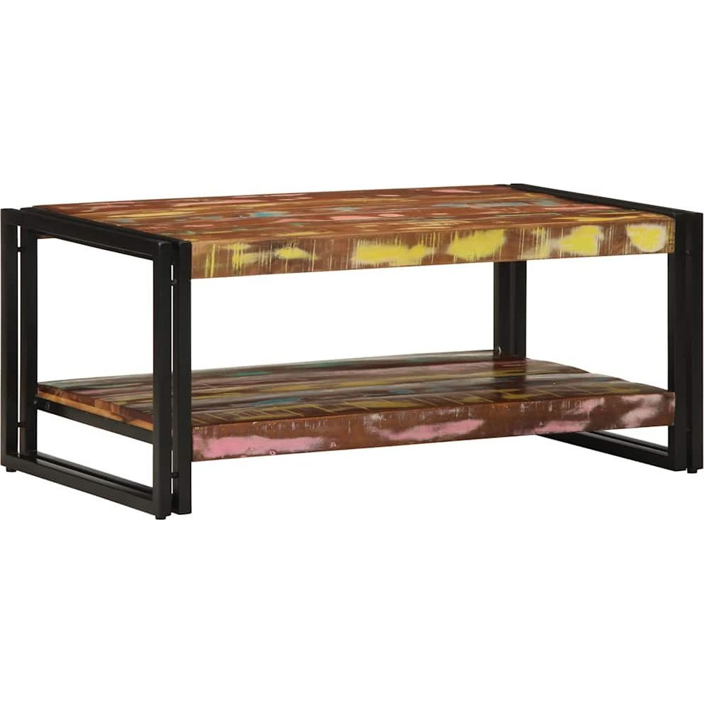 dohányzóasztal többszínű 90x50x38cm tömörfa újrahasznosított fa (4102717)