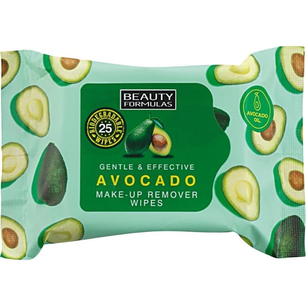 Beauty Formulas Makeup Remover Avocado chusteczki do demakijażu z olejkiem z awokado 25 szt.