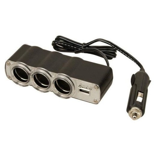 USB AND 12V SOCKET MULTIPLIER WITH CORD
