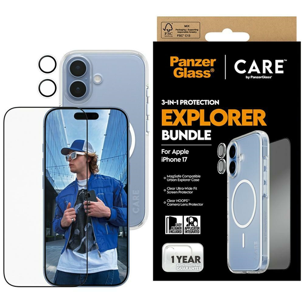 PanzerGlass ® | CARE by ® 3-in-1 Flagship Explorer Bundle iPhone 17 Klar skærmbeskytter Apple 1 stk