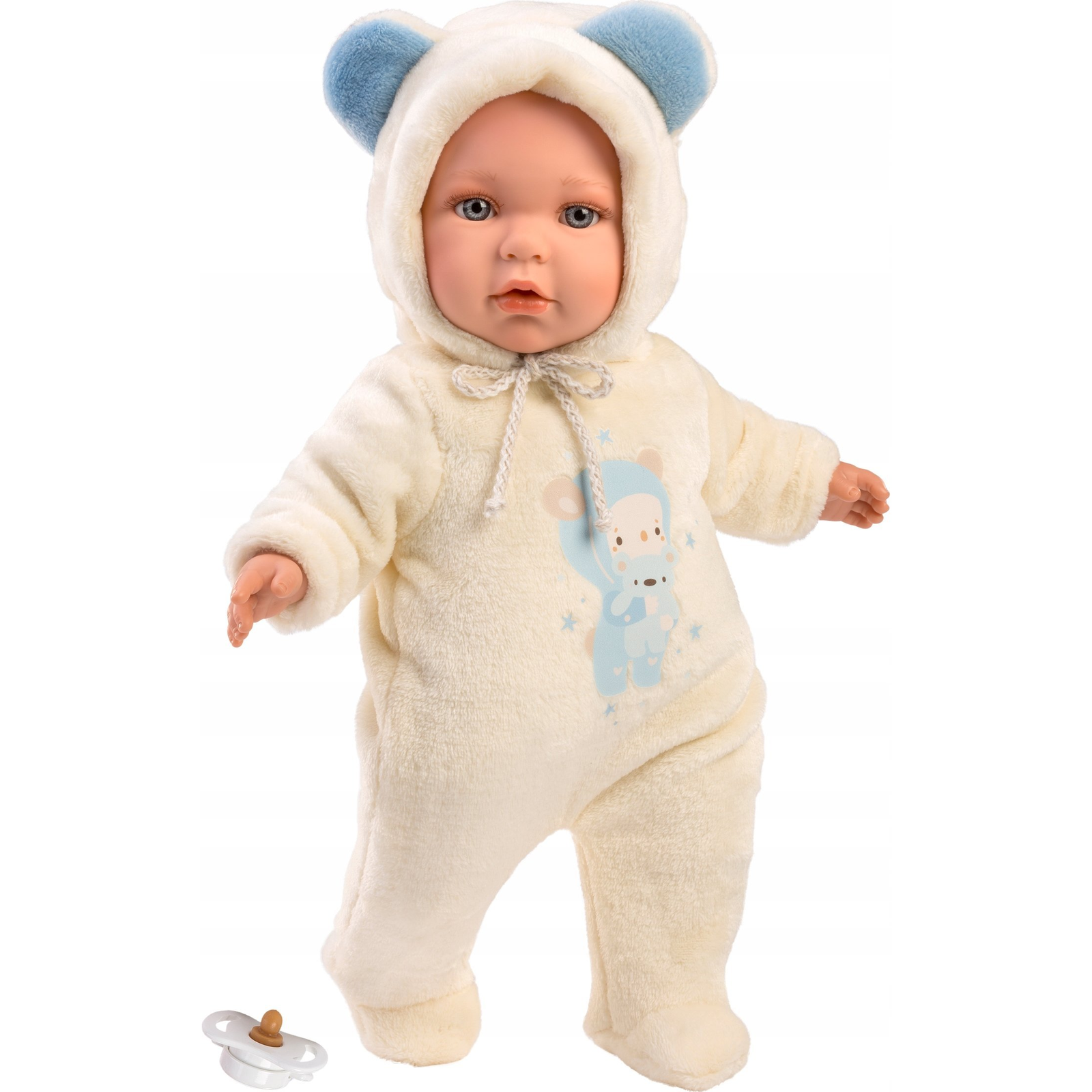 Llorens: Enzo baba macifüles rugdalózóban cumival 42cm (8426265142071)