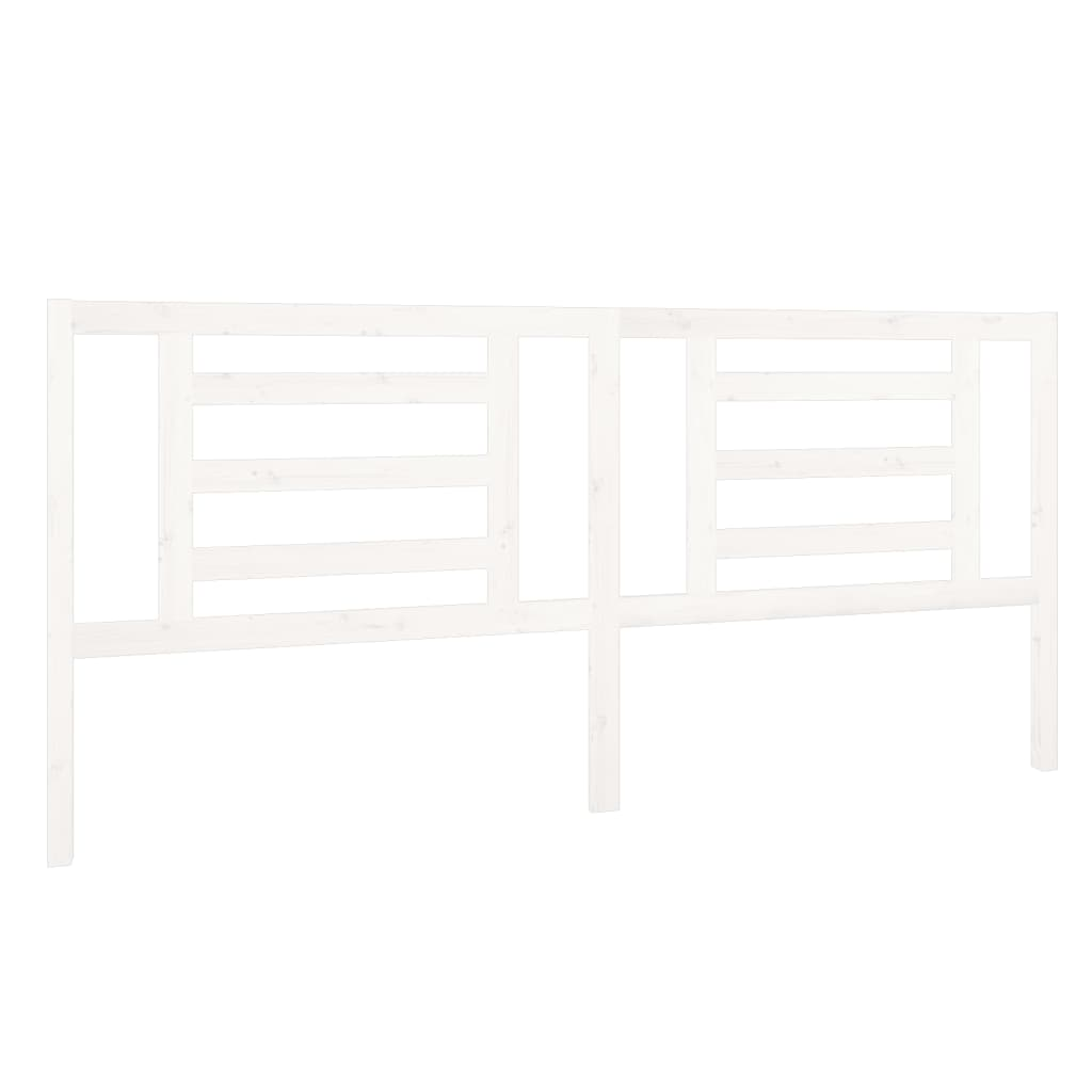 fehér tömör fenyőfa ágyfejtámla 206 x 4 x 100 cm (818841)