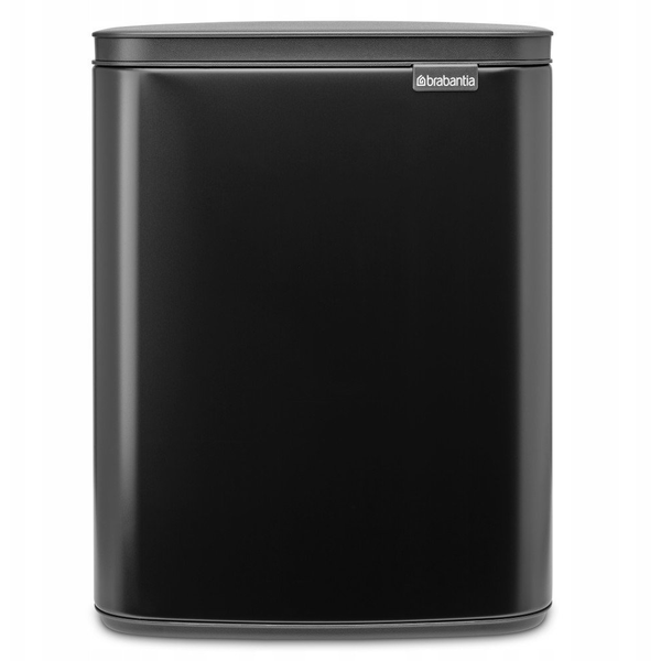 Brabantia Bo Waste Bin hulladékgyűjtő felnyitható, Soft-Close fedéllel, műanyag tartály, 12L - C méret, acél, matt fekete - 230363