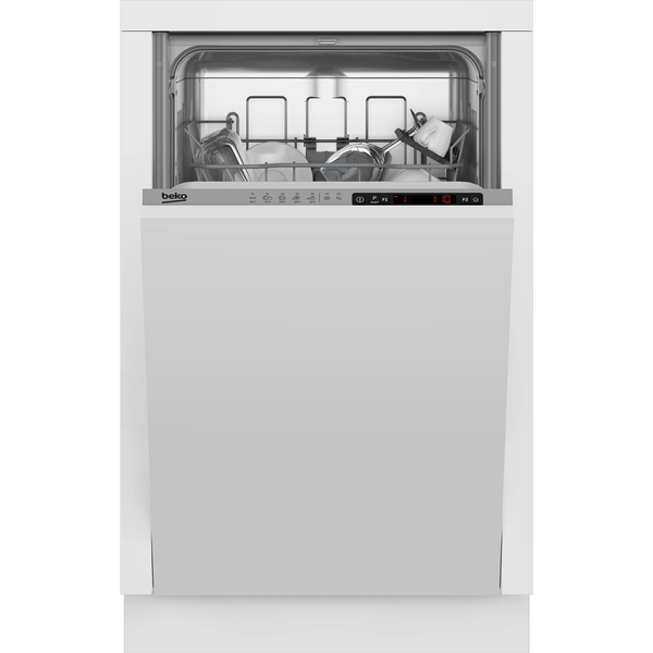Beépíthető mosogatógép Beko DIS35023E 44,8 cm széles, 10 terítékes, 49 dB