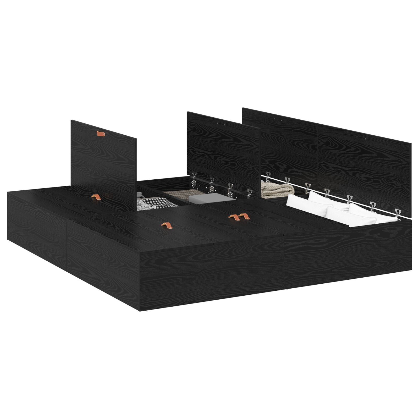 Tároló Ágykeret Fekete tölgy 180x200 cm (3335398)