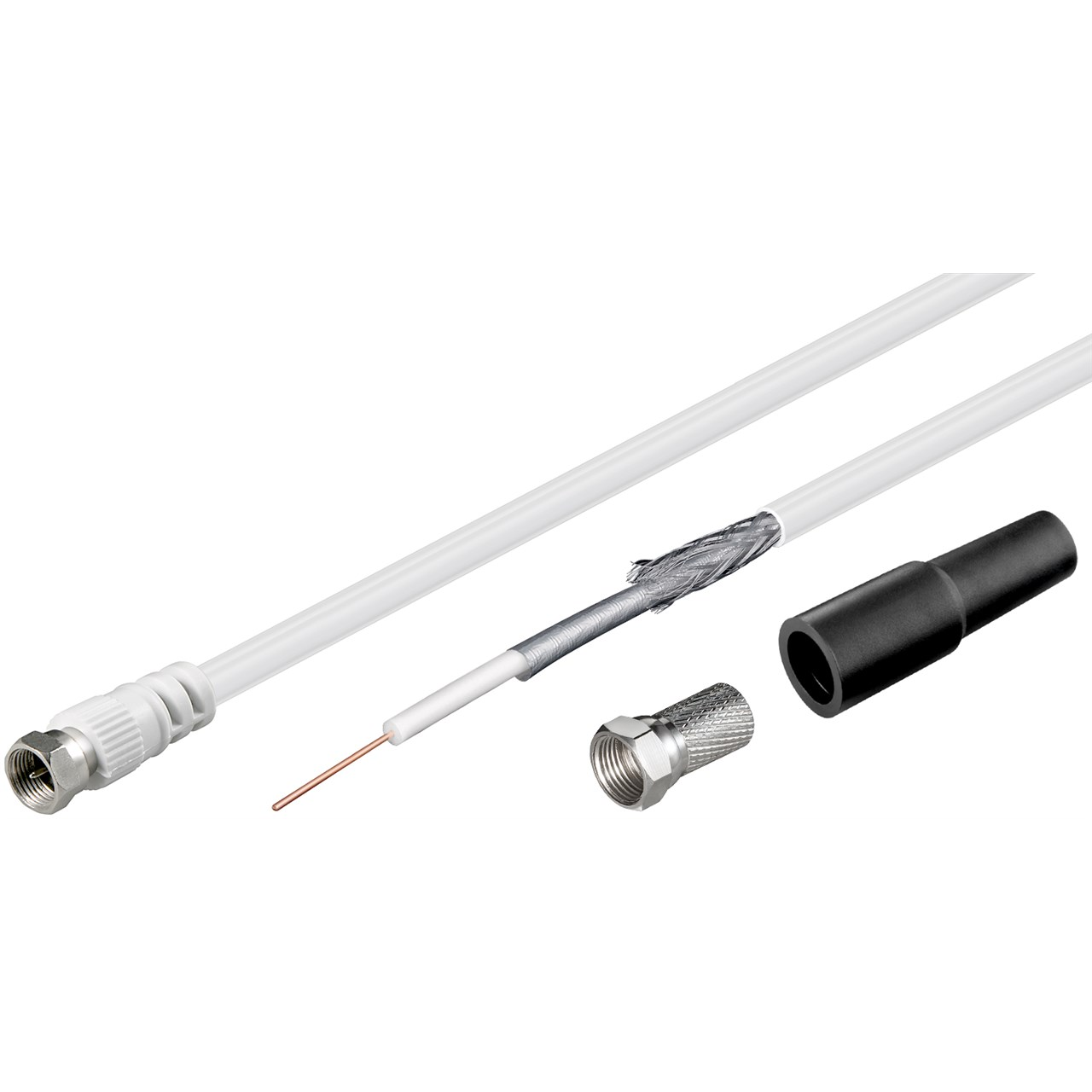 Goobay 51624 Type-F antenna kábel 10m - Fehér (51624)