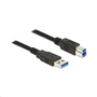 Кабел Delock USB-A мъжко - USB-B мъжко, 3 м, USB3.0, Екраниран, Черен