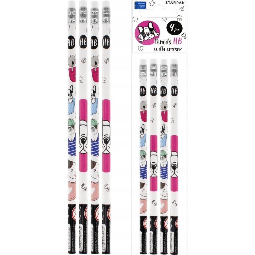 Minisy HB Grafit Ceruza Radírral - 4 db-os (STK OLO103)