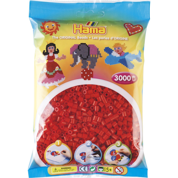 Hama Beads Hama Beads 201-05, Red, Tube bead, 3000 pc(s)