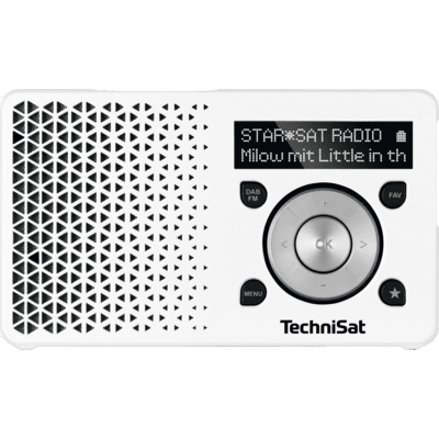 TechniSat Digitradio 1 Hordozható DAB + FM Zsebrádió - Fehér / Ezüst (0001/4997)