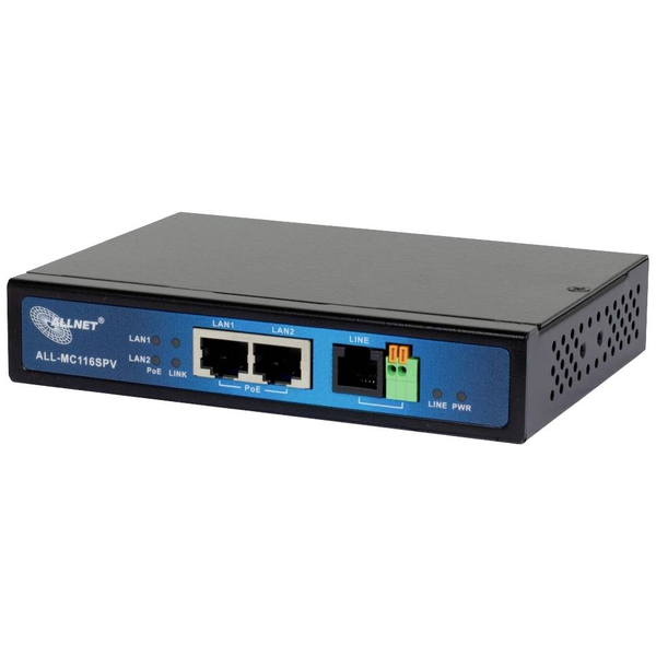 Z ALLNET ISP Bridge Modem VDSL2 mit Vectoring/Point-to-Point Slave-Modem & 2x PoE IEEE802.3at Ports unmanaged ALL-MC116SPV-VDSL2