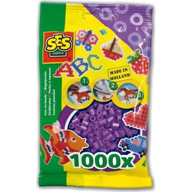 SES Creative Beedz Children's packet of 1000 Purple Iron-on Beads Vasalható gyöngy ( )