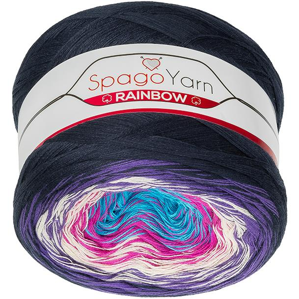 BELLATEX SpagoYarn Rainbow 250 g - 9 lila, rózsaszín, türkiz (11860)