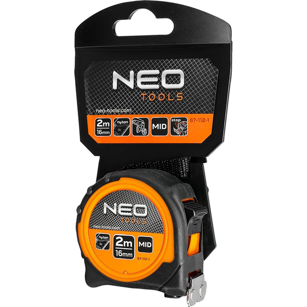 Neo NEO MIARA ZWIJANA STALOWA 2m 16mm NYLON CERTYFIKAT MID MAGNES 67-112-1