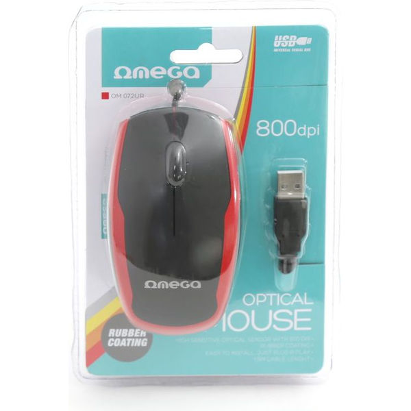 Platinet OM072UR ratón Oficina Ambidextro USB tipo A Óptico 800 DPI