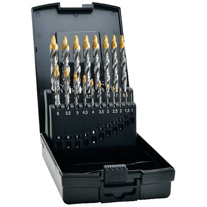 Exact 74561 HSS TIN-TIP spirálfúró készlet, 19 részes (ex74561)