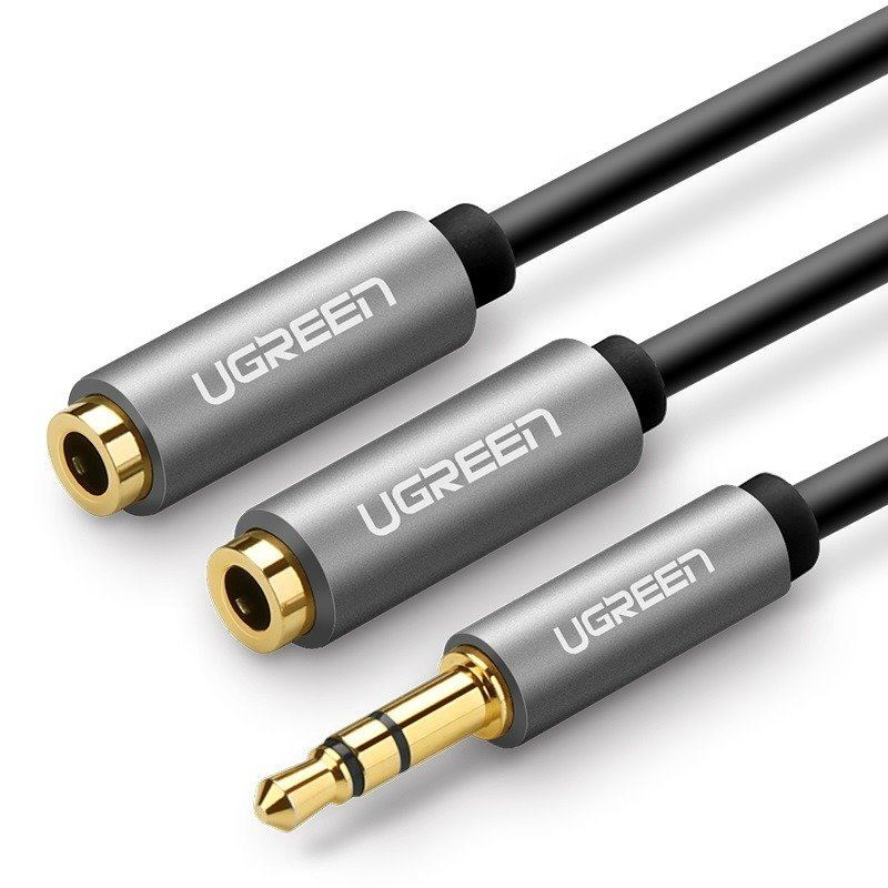 UGREEN AUX audio elosztó jack kábel 3.5mm 0.2m szürke (10532) (UG10532)