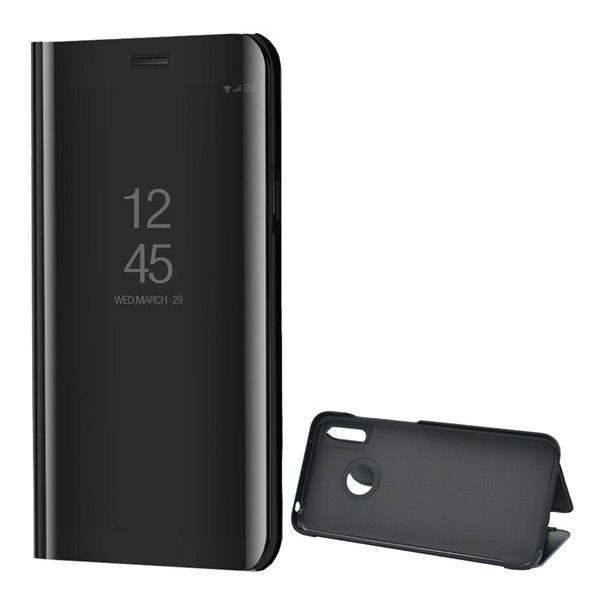 Tok álló (aktív FLIP, oldalra nyíló, asztali tartó funkció, tükrös felület, Mirror View Case) FEKETE [Huawei Y7 2019 (Y7 Prime 2019)] (5996457957408)
