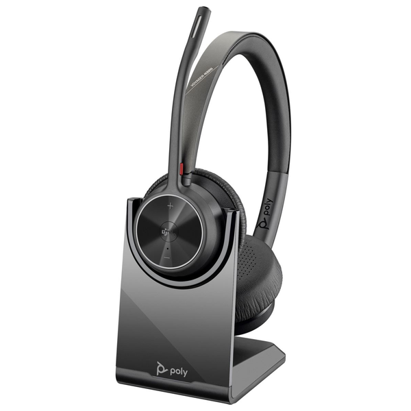 POLY Voyager 4320 UC Auricolare Wireless A Padiglione Ufficio USB tipo-C Bluetooth Base di ricarica Nero