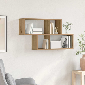 Fali polc Tömör tölgy 100x20x53 cm Műgyanta fa