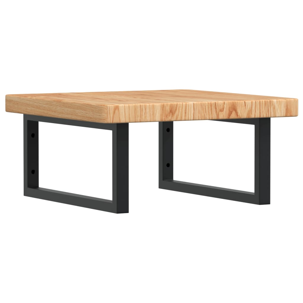 acél és tömör tölgyfa falra szerelhető mosdópolc (3302409)