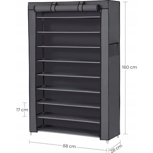 10-poziomowy stojak na buty z osłoną przeciwpyłową, sz