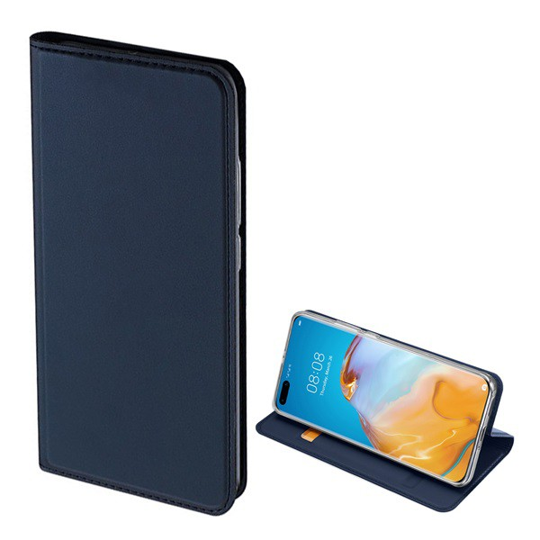 DUX DUCIS SKIN PRO tok álló, bőr hatású (FLIP, oldalra nyíló, bankkártya tartó, asztali tartó funkció) SÖTÉTKÉK [Huawei P40] (5996457956470)