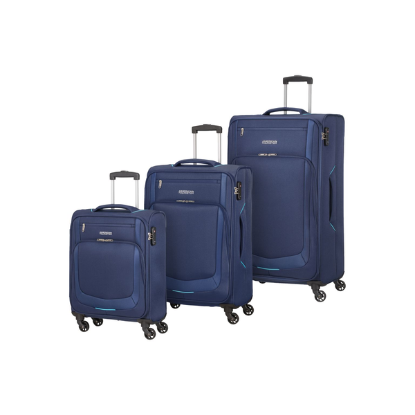 American Tourister Summer Session 3 darabos bőrönd szett sötétkék-világoskék (125808-5299)