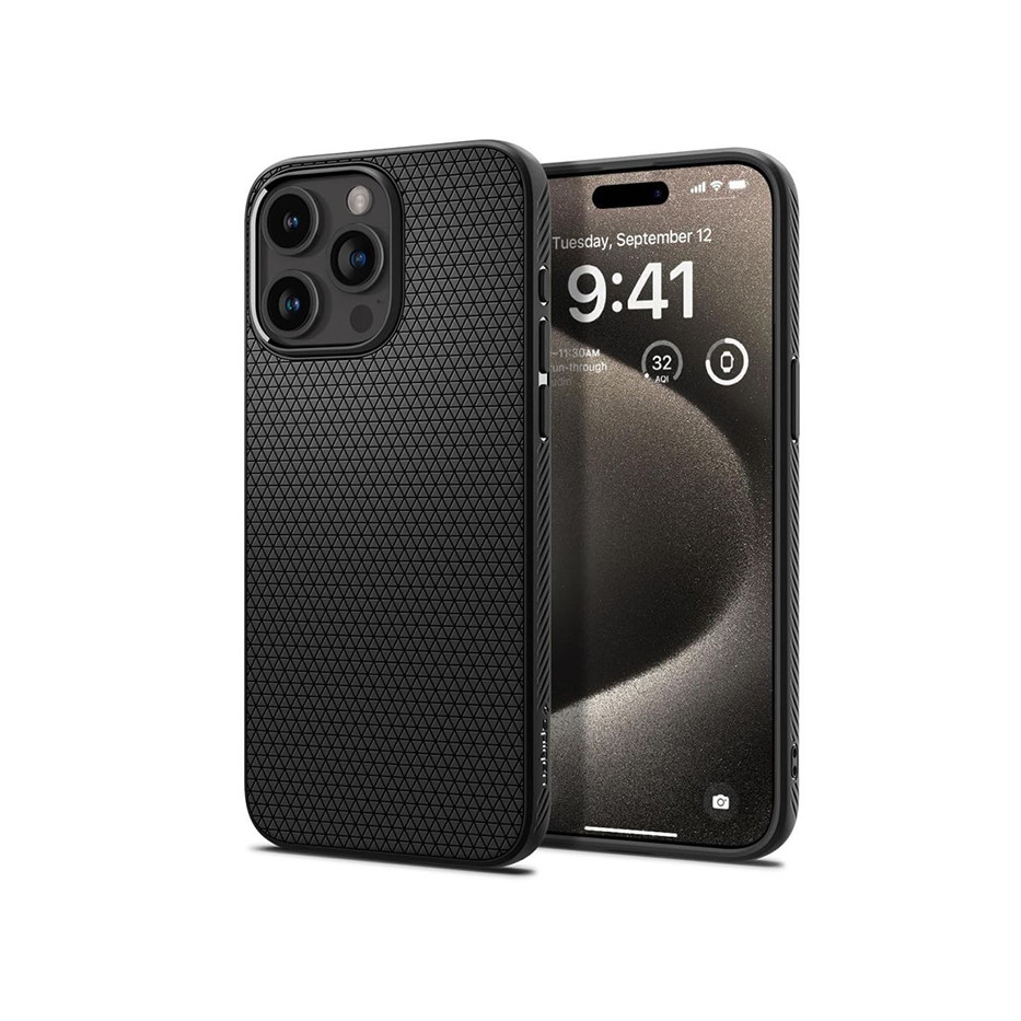 Apple iPhone 15 Pro Max ütésálló hátlap - Spigen Liquid Air - fekete (SP749114)