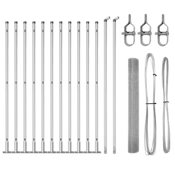 Horganyzott dróthálós kerítés 13 furatolt oszloppal 0.8x25 m