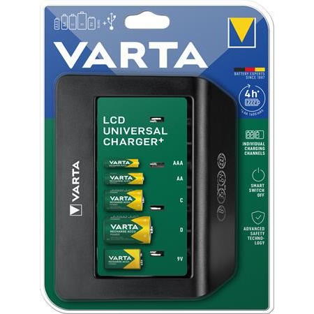 Varta Universal Elemtöltő AA/AAA/C/D/9V LCD kijelző (57688101401) (v57688101401)