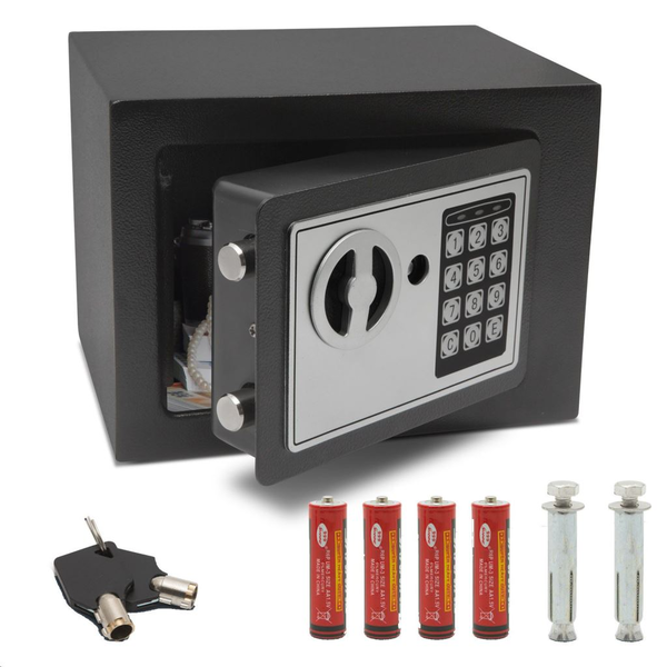 Електронен сейф Delight 55580, За вграждане, Стомана, 230 x 170 x 170 мм, Черен/Сив